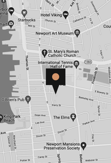 Map of the area that the art gallery is located in with the location signified by a red circle